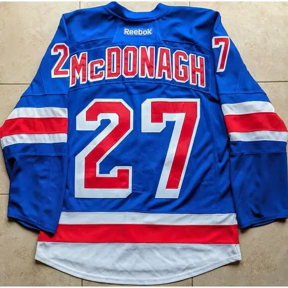 McDONAGH #27 2014-17 NY Rangers REEBOK Indo EDGE authentic jersey 46 M blue NHL